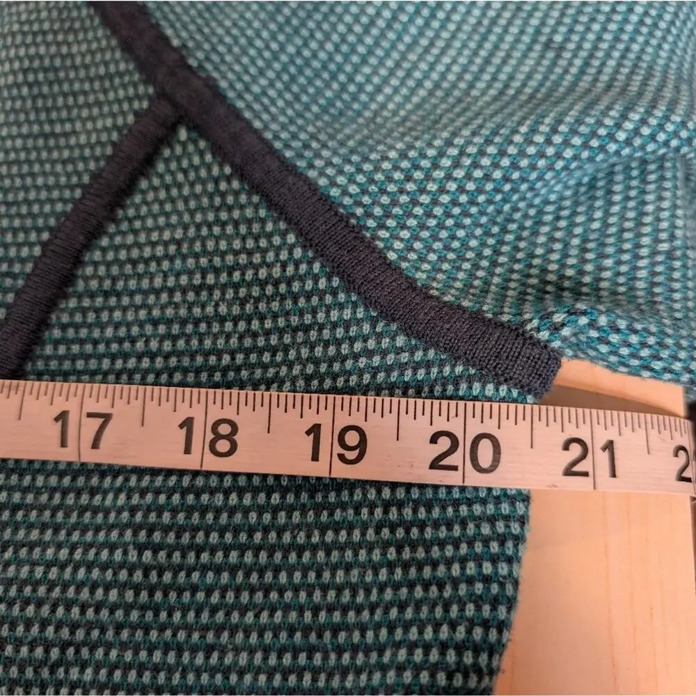 Title Nine Zip Front Knit Jacket Blue Teal Cotton Blend Size XL